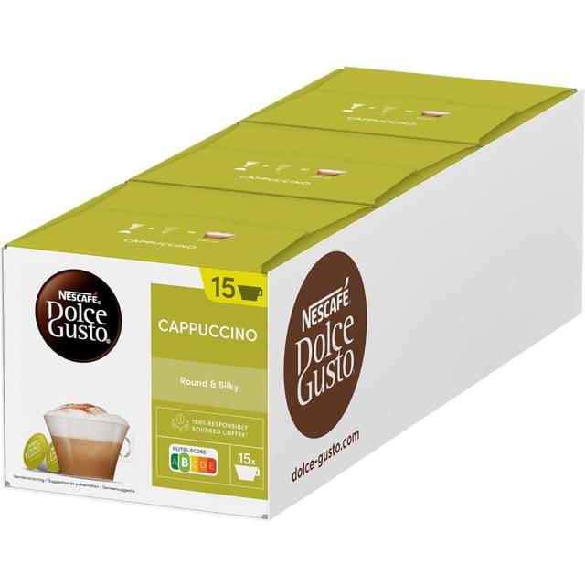 NESCAFÃ Dolce Gusto Cappuccino Coffee Pods - total of 45 Italian Classic Cappuccino Coffee Capsules - (3 Packs)