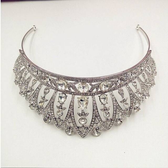6cm Tall Classical Crystal Wedding Bridal Queen Princess Tiara Crown For Women