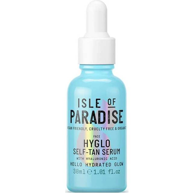 Isle Of Paradise Hyglo Hyaluronic Self-Tan Serum For Face 30ml Travel Size Fake Facial Tan Beauty Kit For An Instant Summer Glow