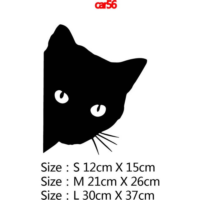 (Size S-12cm, Style4) Lovely Cat Car Decal Sticker For Window Decoration Auto Black Cat Vinyl
