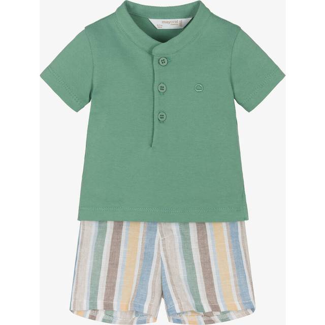 Mayoral Newborn Baby Boys Green Cotton Shorts Set - 6-9 month