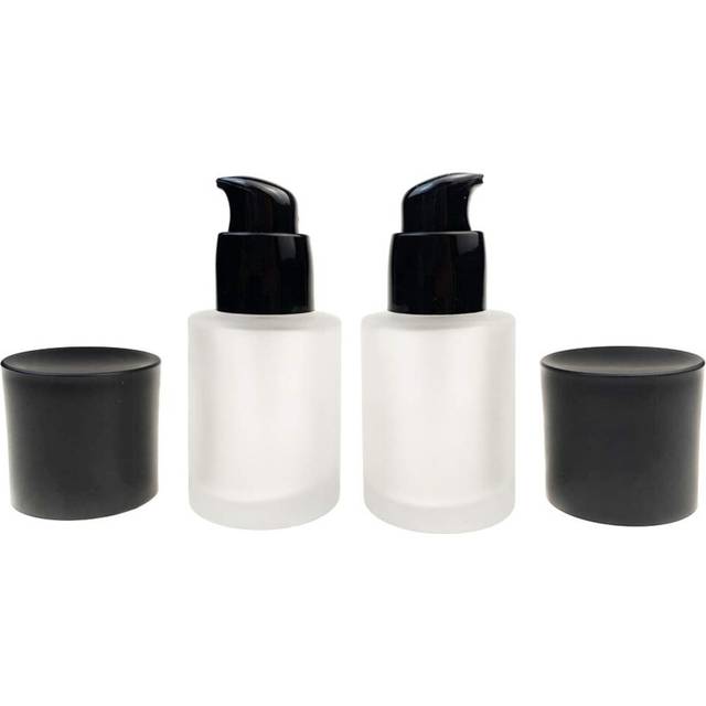 2 Pcs 30ml Refillable lotion Cosmetic Bottle,Empty Frosted Glass Pump Bottle,Used to Store Essential Oils, Lotions, Etc