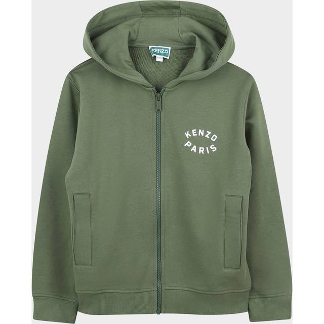Kenzo Kids Boys Green Cotton Zip-Up Hoodie - 2 year