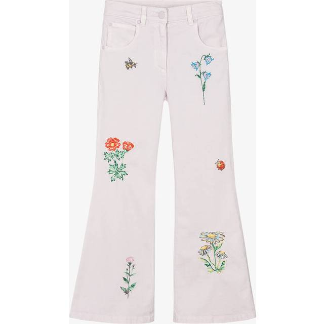Stella Mccartney Kids Girls Purple Embroidered Flared Jeans - 14 year