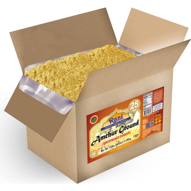 Rani Amchur (Mango) ground Powder Spice 400oz (25lbs) 1136kg Bulk Box