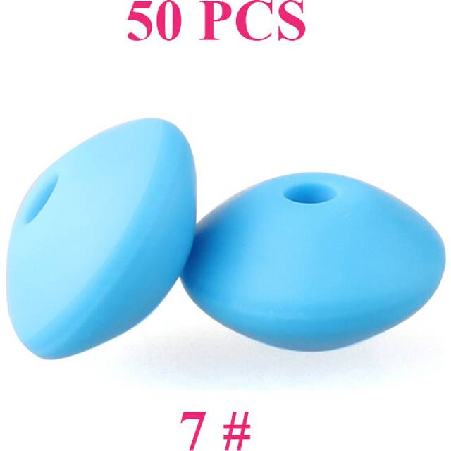 (7) 50pcs Baby Silicone Beads 12mm Lentil Beads Food Grade DIY pacifier clip Necklace Teether children's Toys products Accessories