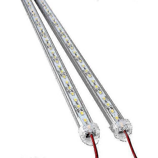 (As show, One size) 2pcs Dc 12v 50cm Aluminium Rigid Led Strip Bar Light (white)