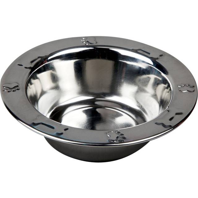 Advance Pet Products Stainless Steel Embossed Rim Feeding Bowl  1-Pint