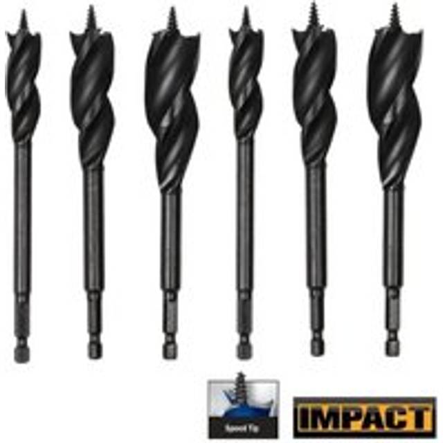 Dewalt 6 Piece Tri Flute Impact Ready Auger Bit Speed Tip Set Stubby 16 20 25mm