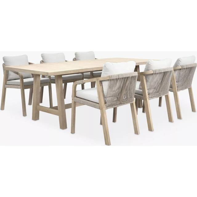 KETTLER Cora 6-Seater Garden Dining Table & Chairs Set, FSC-Certified (Acacia Wood), Natural