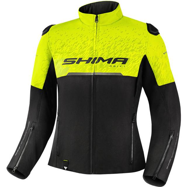 SHIMA Drift Ladies Motorcycle Textile Jacket, black-yellow, Size XS for Women