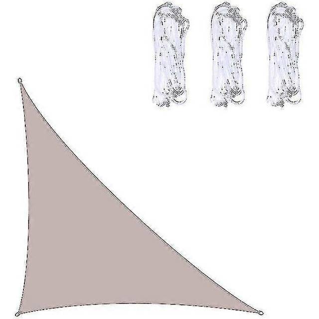 (3x3x4.3m, Khaki) 3x3x4.3m/4x4x5.7m/5x5x7.1m Waterproof Sun Shade Sail Triangle For Garden Patio Outdoor Awings Canopy Pool Awning Camping Outdoor Umb