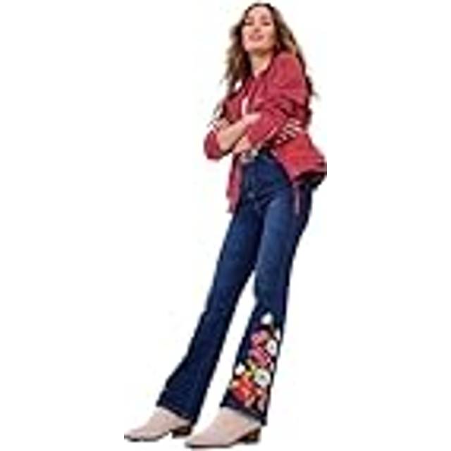 Women's Fabulous Floral Embroidered Jeans - Size 14 - Blue - by Joe Browns