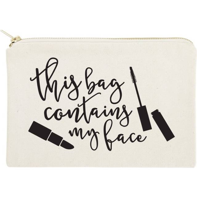 The Cotton & Canvas Co. This Bag Contains My Face Cosmetic Bag and Travel Make Up Pouch