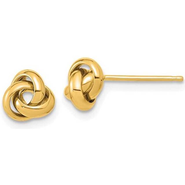 14K Yellow Gold Polished Love Knot Post Earrings