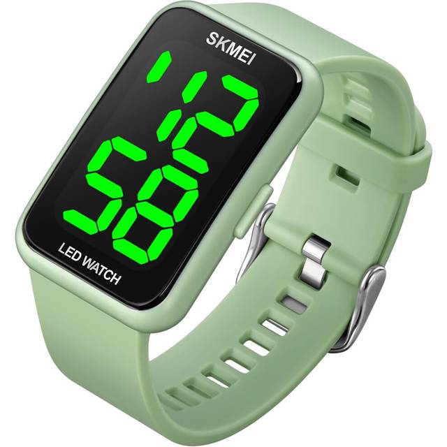 WoLED Back Ligh Rectangle Dial Digital Watch Waterproof Stainless Steel Wrist Watch