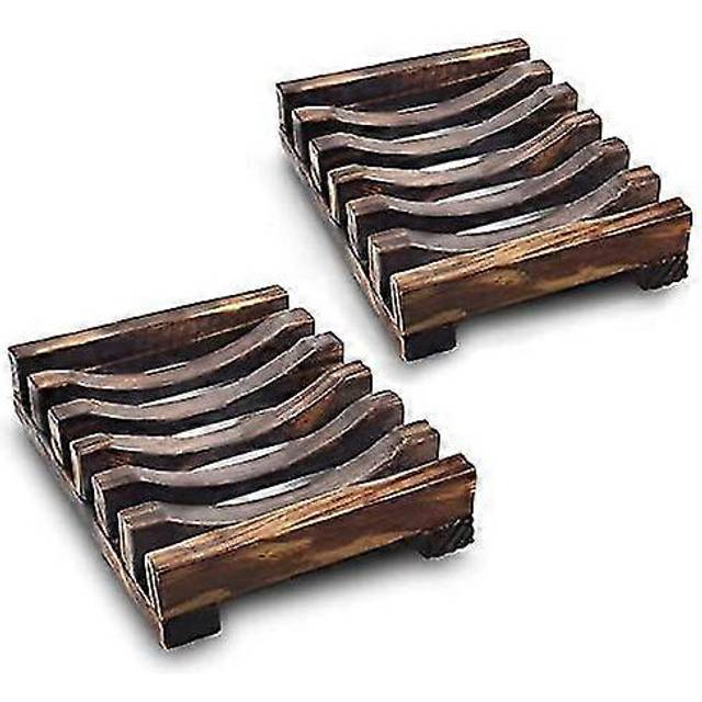 (As show, One size) 2 Pcs Wooden Soap Dish Holder Natural Soap Holder For Kitchen Bathroom For Bathroom Shower Soap Dish Crafts For Soap