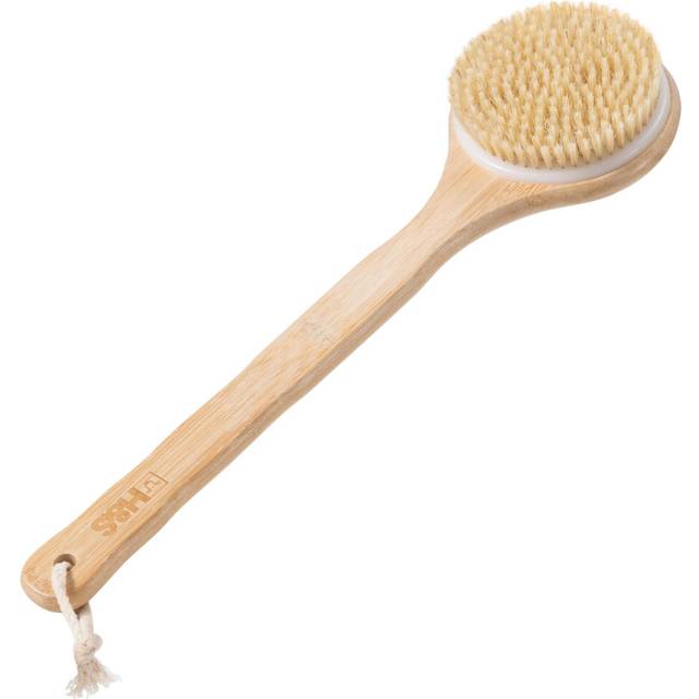 Body Brush Back Scrubber - Back Brush Long Handle for Shower - Natural Bristles Dry Skin Exfoliating Cellulite Brush Bamboo - Back Scrubber Brush -