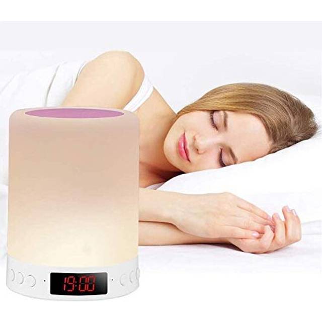 Bedside Lamp with Bluetooth Speaker, Touch Control USB Chargeable Smart Bedside Table Lamp, RGB Dimmable Bedside LED Night Light
