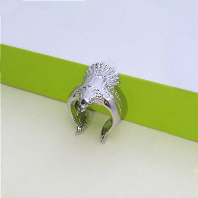 (silver) Open Size Ring Jewelry Gold Retro Eagle Wings Fashion Rings Unique Copper Alloy Eagle Ring Man&apos;s High Quality Animal Accessories