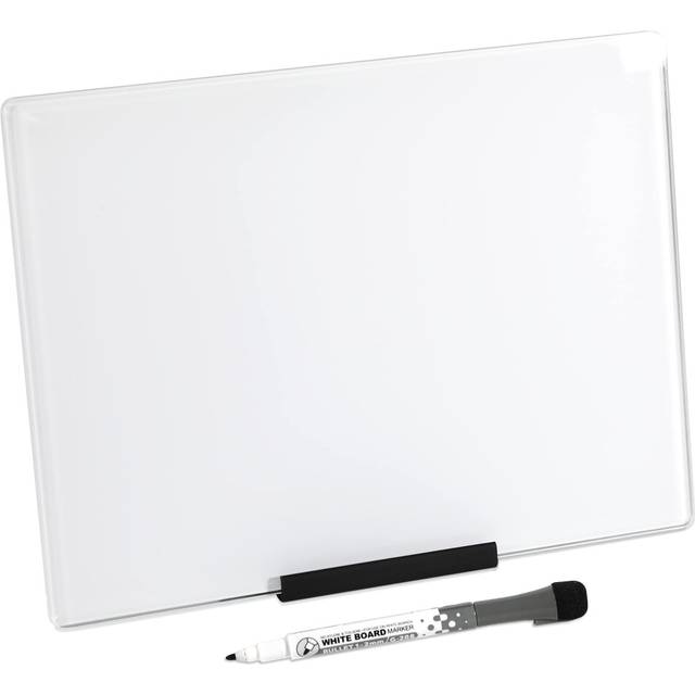 Glass Dry Erase Desktop Doodle Board with Stand and Fine-Tip Marker White  9 x 12