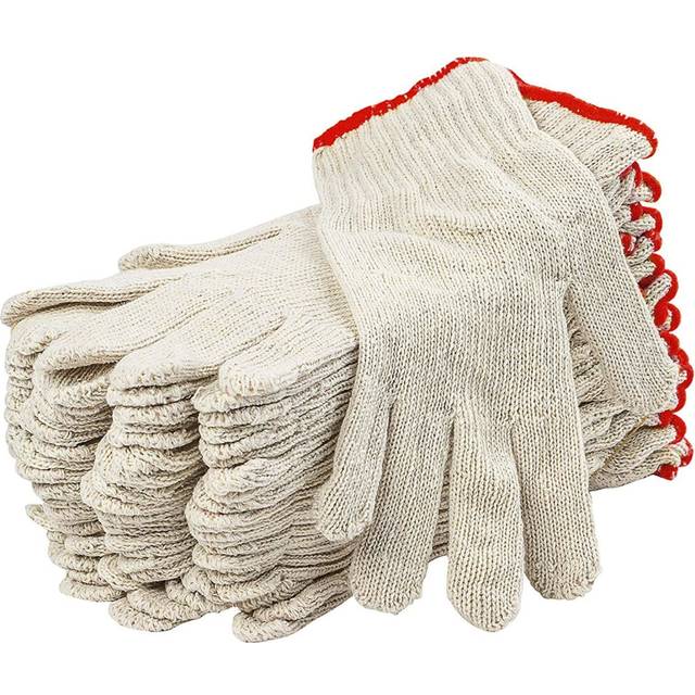 cotton BBQ gloves 12 Pairs ofKnit Shell Safety Protection Work gloves with Elastic Knit Wrist for Women Industrial Warehouse gardening construction Ap