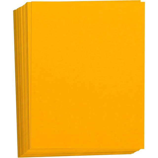 Hamilco Colored Cardstock Scrapbook Paper 8.5 x 11 Sun Gold Color Card Stock Paper 50 Pack