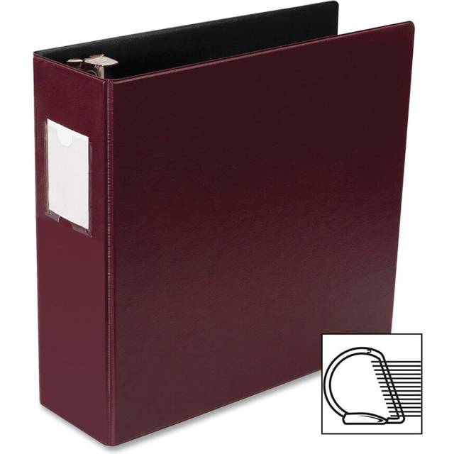Business Source 33113 D-Ring Binder  w/Label Holder  Hvy-Dty  3-Inch   Black
