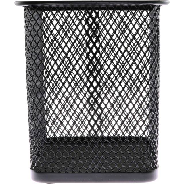 RuiLing 1-Pack Mesh Pen Holder Square Shape Pencil Container Multipurpose Metal Hollow Out Desktop Storage Organizer for Student Stationery Office Sup