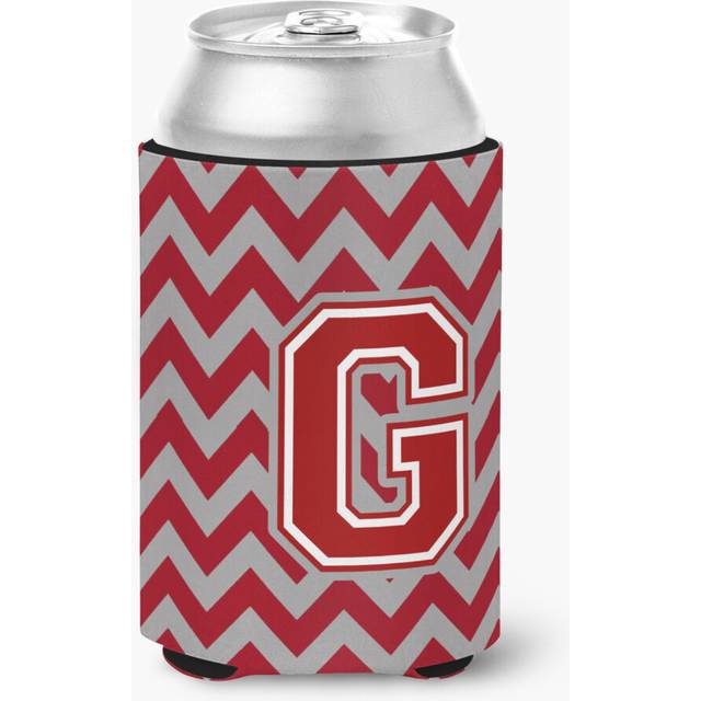 """""Caroline's Treasures CJ1049-GCC Letter G Chevron Maroon and White Can or Bottle Hugger  Multicolor"""""