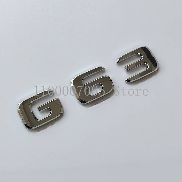 (G63, A-M-G) Chrome Letters G63 G65 V8 Biturbo V12 Biturbo Emblem for Mercedes Benz