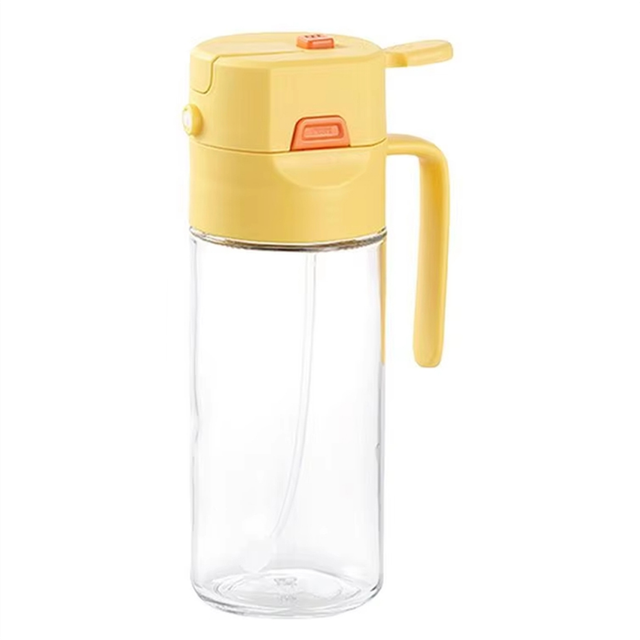 Oil Bottle for Cooking - Glass Olive Oil Sprayer and Pourer, Yellow