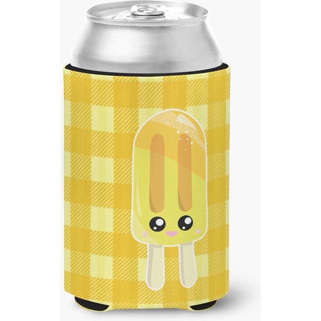 """""Caroline's Treasures Ice Pop Popcicle Face Gingham Yellow Can or Bottle Hugger  Can Hugger  Multicolor"""""