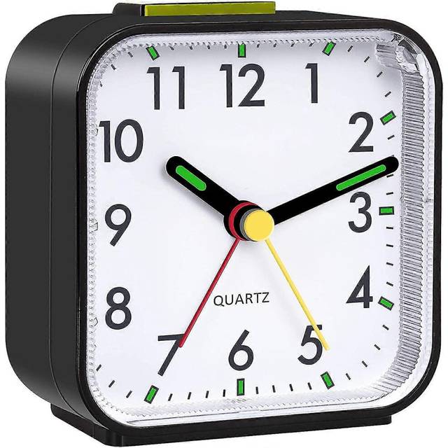 (As show, One size) Silent Alarm Clocks Bedside Non Ticking Battery Powered Table Clocks Luminous Large Display Snooze Light Function For Bedroom Offi