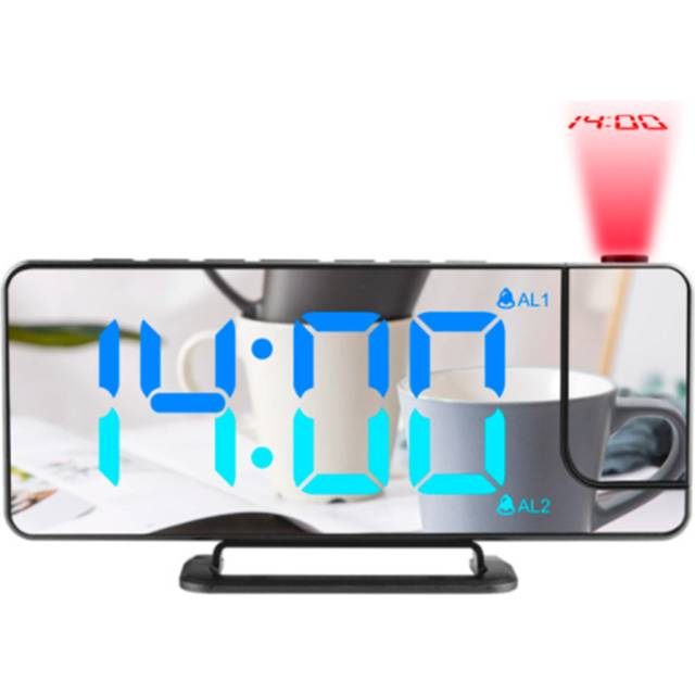 Desktop Electronic Alarm Clock LED Large Screen Mirror Projection Clock Digital Clock