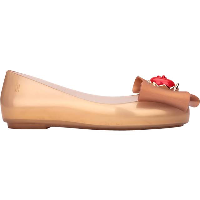 Mini Melissa Kids' Sweet Love x Snow White Jelly Ballet Flats, Pearlish Beige/Gold