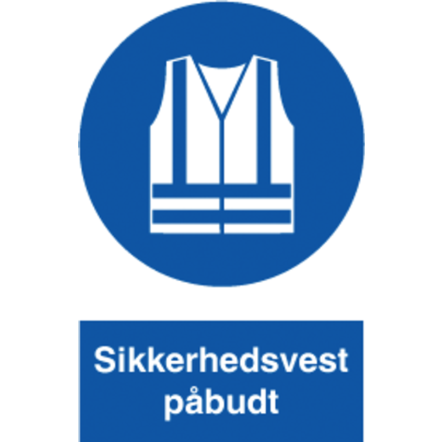 Sikkerhedsvest påbudt - Plast - 297 x 210 mm