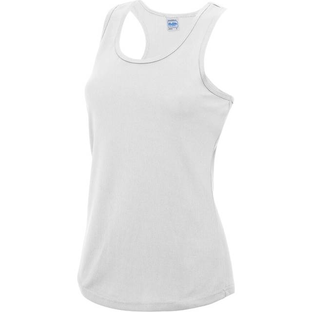 (Arctic White, M) AWDis Cool Girlie Womens Fitness Workout Gym Running Wicking Sleeveless Vest Top