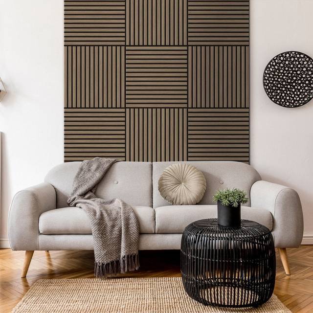 Liberty Light Walnut - Elevation Acoustic Wall Panelling (342499) Size (Height x Width x Thickness): 600x600mm