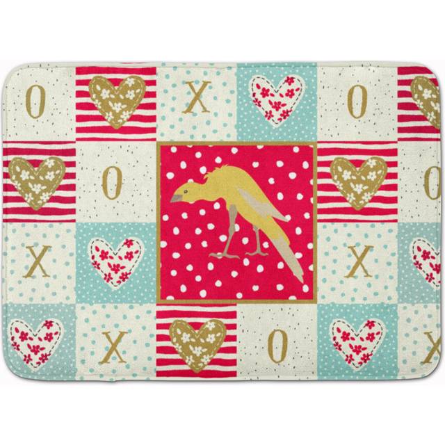 """""""""Caroline's Treasures Belgian Hunchback Canary Love Machine Washable Memory Foam Mat doormats  Multicolor"""""""""