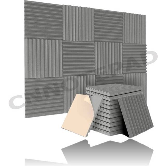 12 Pack Self-Adhesive Acoustic Panels, Sound Proof Foam Panels, High Density Soundproofing Wall Panels (Grey)