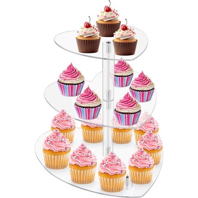 3 Tier Cupcake Stand with Base, Acrylic Cake Stand, Tower Stand,Display for Pastry Wedding Birthday Partys