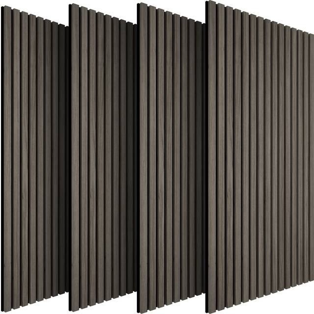 Acoustic Wall Panels - wood effect, thick felt, easy to install - oak gray, Set of 4