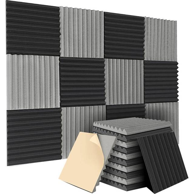 12 Pack Self-Adhesive Acoustic Panels,12x12x1 Inch Sound Proof Foam Panels,Soundproof Wall Panels for Home Studio