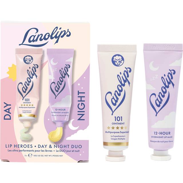 Lanolips Lip Heroes Day Night Duo Læbepleje 2x15g