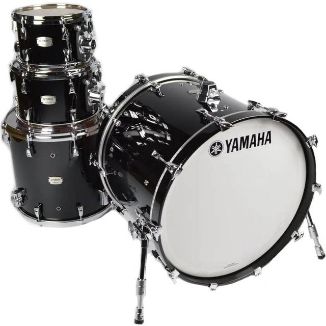 Yamaha Absolute Hybrid Maple Fusion Solid Black 4-Piece Shell Set
