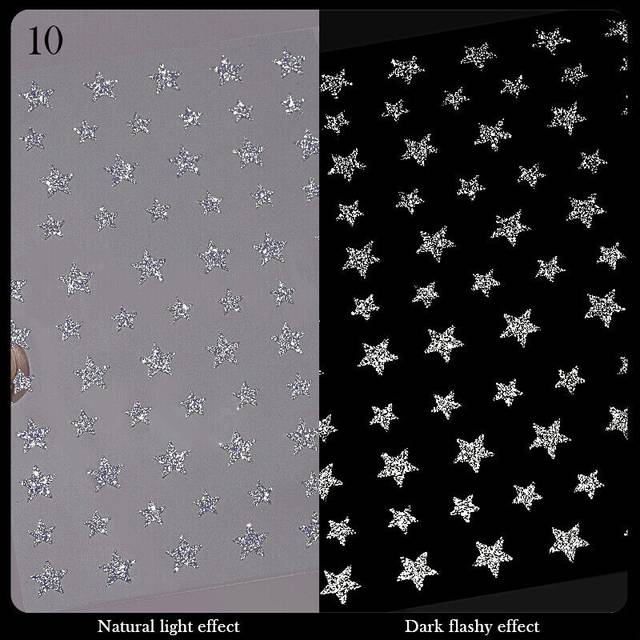3D Nail Stickers Reflective Glitter Gold Silver Line French Tips Nail Art Decals