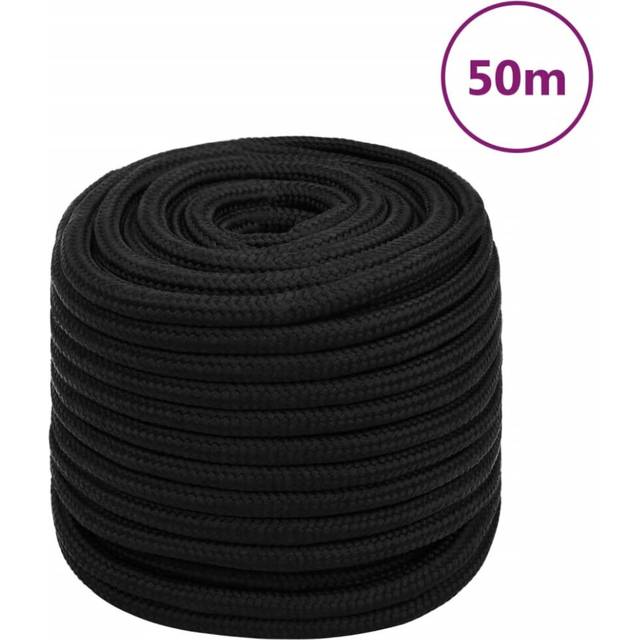 vidaXL Work Rope Black 18 mm 50 m Polyester - black