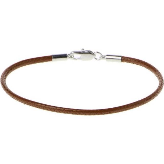 (tan) Bracelet Rope Braided Leather Bracelet Wristband Lobster Clasp Beads Diy Jewelry