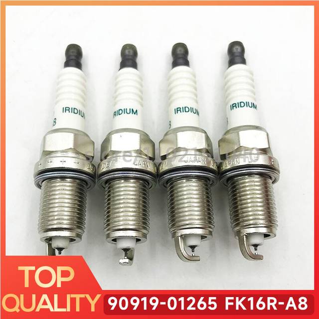4pcs /lots 90919-01265 FK16R-A8 Dual Iridium Spark Plugs for Toyota YARIS PRIUS C 1.5 Hybrid NHP10 NHP130 9091901265